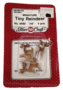 VTG Fibre Craft 8580 Miniature Tiny Reindeer Christmas Mini Figurine Dollhouse - Picture 1 of 6