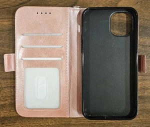 iphone 12 Wallet Case w/Magnetic Closure, Pink - Zdjęcie 1 z 6