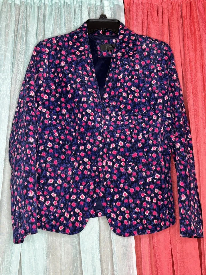 J. Blazer Mujer Crew Pana Floral Multicolor, Talla 12, Excelente Estado Foto 1 de 3
