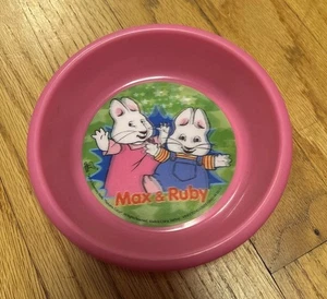 Piatto lenticolare ciotola melamina Max e Ruby RARO vintage coniglietti rosa bambini - Foto 1 di 4