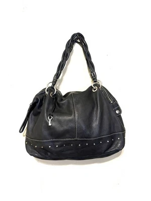 Bolso Hobo Fósil Vintage Bolsillo Tachonado Cuero Negro Grunge GothY2K Cartera Foto 1 de 4