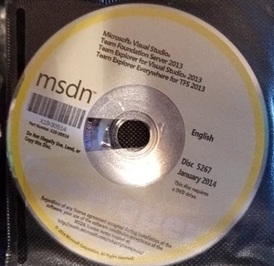 Microsoft Visual Studio Team Explorer Foundation MSDN Disco DVD 5267 Inglés 2014 - Imagen 1 de 1
