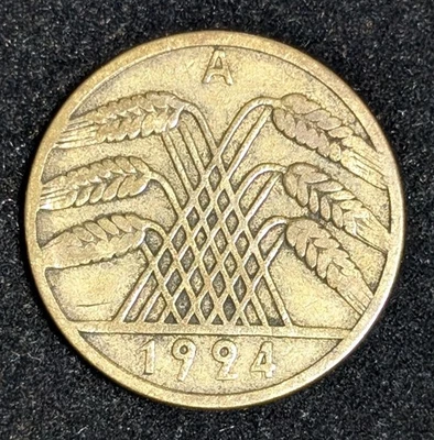 1924 A Germany 10 Reichspfennig Circulated KM# 40 - Image 1 of 2