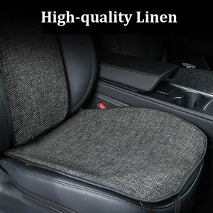 Car Seat Cover For Tesla Model 3 Y 2017-2023 Linen Breathable Protective Cushion - Picture 1 of 9