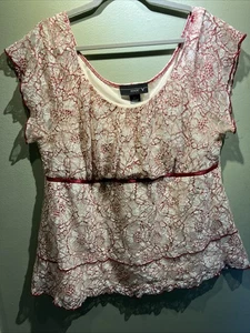Venezia Damen Babydoll Date Night Rundhals gefüttert Spitze Bluse Gr. 18/20 - Bild 1 von 15