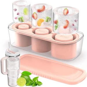 Ice Cube Tray for Stanley Tumbler, 3 Silicone Hollow Cylinder Ice Cubes Mold ... - Picture 1 of 6