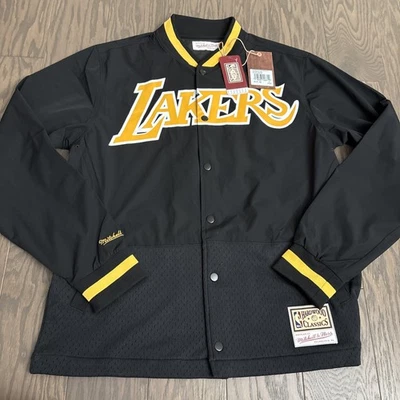 NWT Mitchell & Ness NBA Los Angeles Lakers Mesh Block Coaches Jacket Medium Kobe - Image 1 of 4