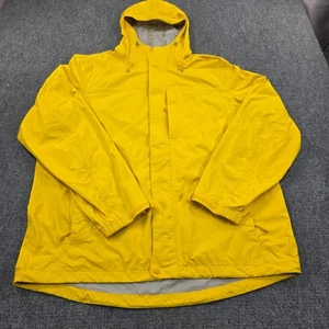 L.L.Bean Men's Tall XL Yellow Nylon Hooded Rain Jacket Water Resistant Outdoor - Picture 1 of 7