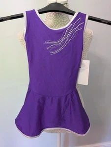 Intermezzo Girls Sleeveless Figure Skating Dress Rhinestone Age 8 Years Purple - Picture 1 of 6