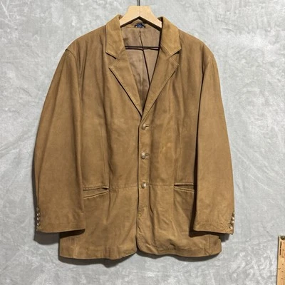 Blazer de cuero Joseph Lyman para hombre 42s marrón forrado chaqueta vestido formal preppy Foto 1 de 4