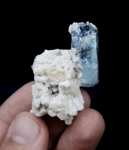 Natural Aquamarine Crystal Combine With Albite from Skardu Pakistan. - Picture 1 of 9