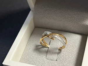 Edelyn Ring/Verlobungsring Weiß- und Gelbgold 18 Karat 3 Diamanten - ungetragen - Bild 1 von 7