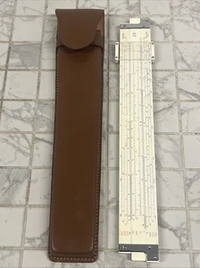 Vintage Omega Bamboo Relay Slide Rule H.S-4 Leather Case 151 Made In Japan VGC! - Picture 1 of 14