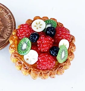 Casa de Muñecas Mezcla Frutas y Bayas Flan Tarta 2.2cm Tumdee Escala 1:12 Postre D29 - Imagen 1 de 1