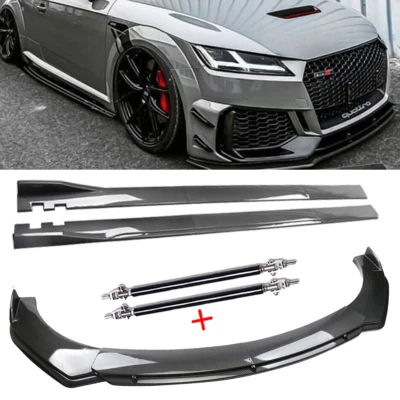 Front Lip Chin Bumper Spoiler Side Skirt Carbon Fiber For AUDI A8 Body Kits Foto 1 de 4