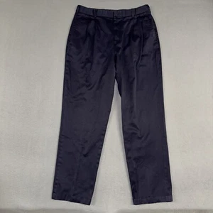 Lands' End Khaki Pants Mens 36 Long (Fits 34x32) Blue Classic Pleated Cuffed - Picture 1 of 10