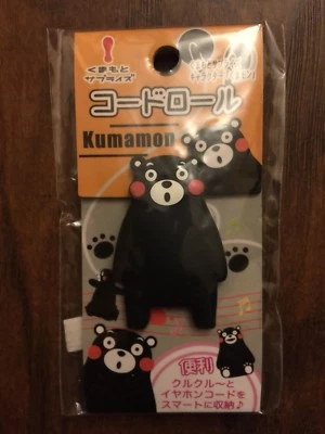 Set of Kumamon Earphones Headset Winder Cable Roll Organizer AND Bell charm - Image 1 of 3