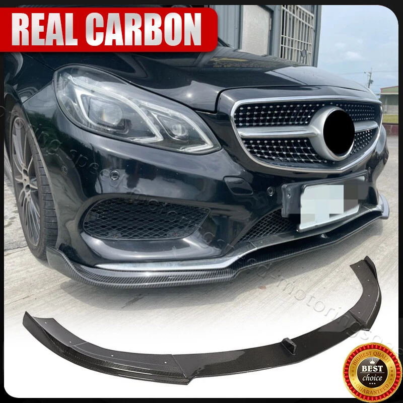 For Mercedes Benz W212 E300 E350 E550 13-15 Real Carbon Front Bumper Lip Spoiler - Image 1 of 4