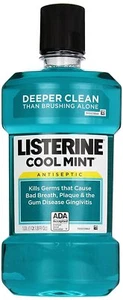 Listerine Antiseptic Mouthwash Cool Mint for Bad Breath and Plaque 1000mL - Picture 1 of 3