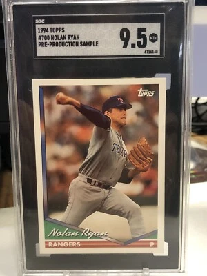 1994 Topps Nolan Ryan #700 Pre-Production Sample VERTICAL, VERY RARE SGC 9.5 - Image 1 of 2