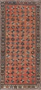 Semi-Antique Geometric Traditional Oriental Area Rug Hand-knotted Wool 5x10 ft