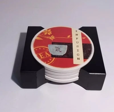 Juego de Posavasos Hogar Ciprés Té Asiático Infusión Té Verde Orgánico Chai Absorbente Foto 1 de 4