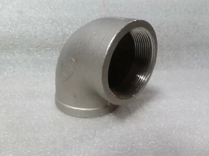 2" Elbow 90 Degree Threaded Pipe Fitting SS304 Female x Female 150 psi   - Picture 1 of 5