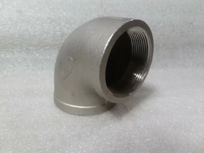 2" Elbow 90 Degree Threaded Pipe Fitting SS304 Female x Female 150 psi   - Image 1 of 4