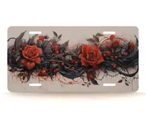 Matrícula de novedad rosa roja gótica - Imagen 1 de 6