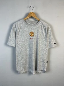 Nike Manchester United Men Grey Vintage Soccer Tee Shirt Size S - Picture 1 of 11