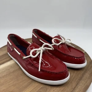 Cole Haan 7.5B Nantucket Rojo Charol Mocasín Barco, Mocasines Zapatos W05748 - Imagen 1 de 9
