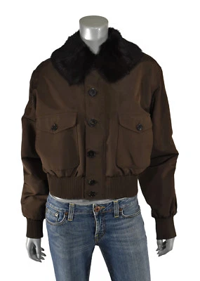 Ralph Lauren Purple Label Collection Silk Fur Bomber Jacket 10 New $4998 - Image 1 of 4