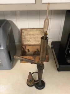 Vintage Hydrometer Scientific Test Instrument Apparatus 1922 Budapest Brass - Picture 1 of 12