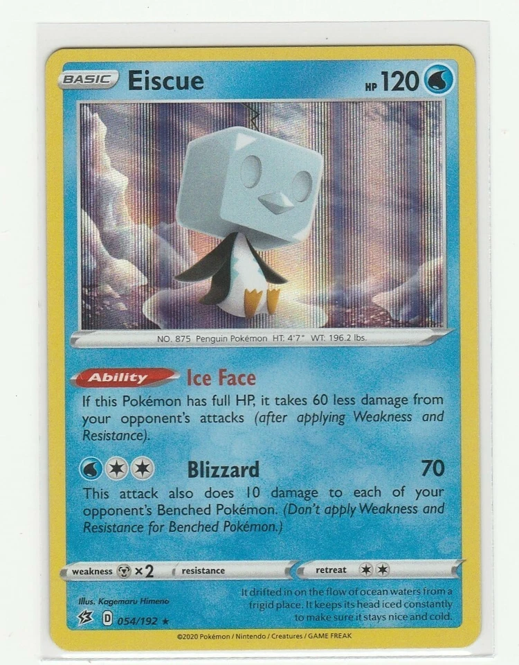 054/192 Eiscue | Rare Holo Card | Pokemon TCG Sword & Shield Rebel Clash SWSH02 - Image 1 of 1