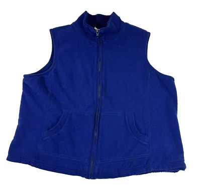 2X 20-22W Coldwater Creek Vellón Cremallera Chaleco Bolsillos Sin Mangas Azul Real Oscuro Foto 1 de 4