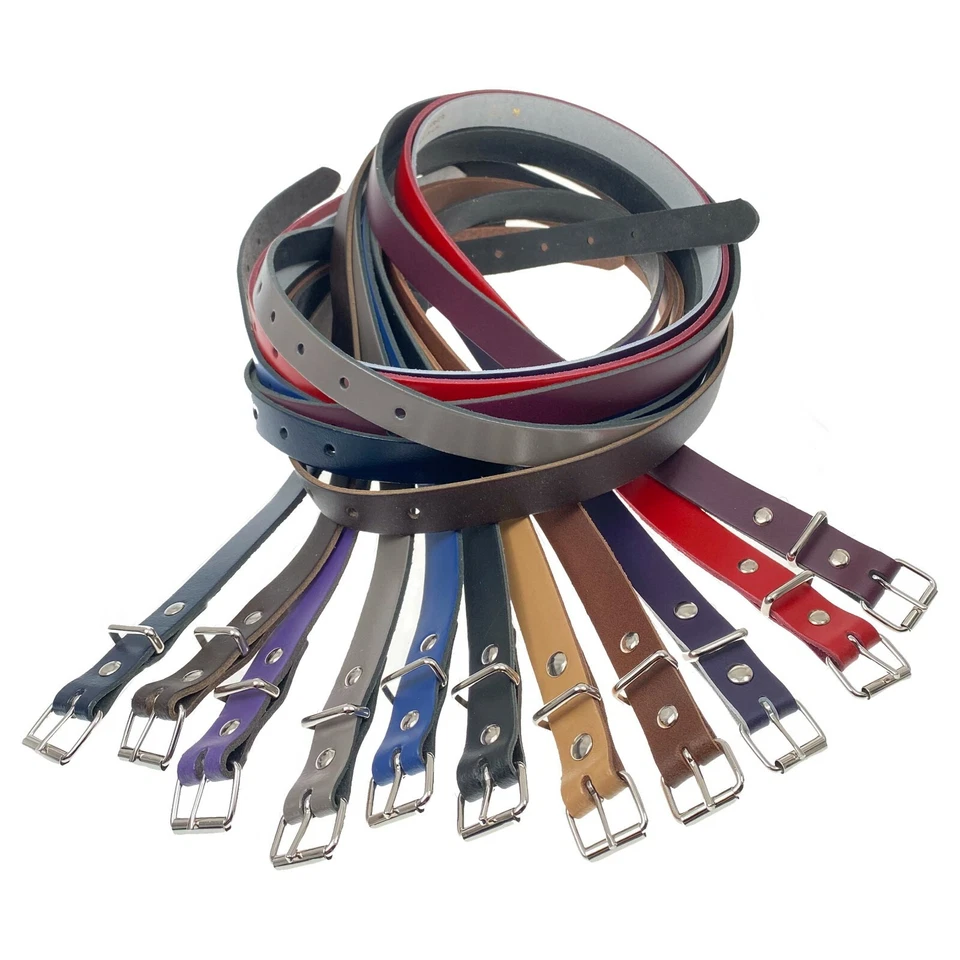 LADIES GIRLS WOMEN'S 20MM THIN SKINNY 100% LEATHER WAIST BELT - Image 1 of 1