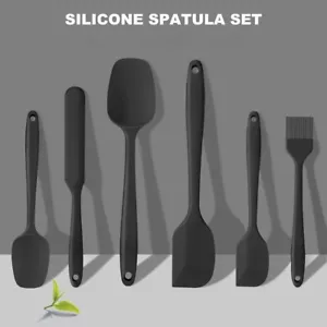 6 pack Kitchen Spatula Silicone Utensils Heat Resistant Rubber for Baking Cook - Picture 1 of 20