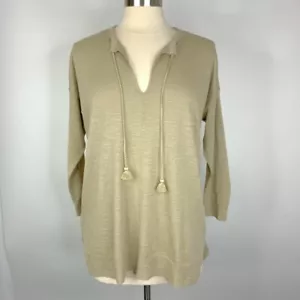 Maglione tunica Ann Taylor LOFT donna nappa marrone talpa taglia media M NUOVO - Foto 1 di 8
