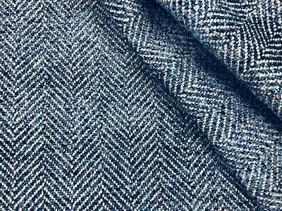 Thibaut Versatile Upholstery Fabric- Hadrian Herringbone / Navy 3.35 yds W80712 - Image 1 of 3