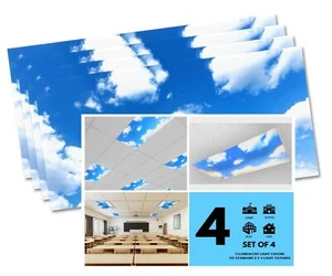 4 Pack of Fluorescent Light Covers - 2x4 Film Insert for Ceiling Light Diffus... - Picture 1 of 9