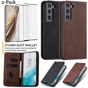 Funda/protector de pantalla de cuero abatible para Samsung Galaxy S22/S22 Plus - Imagen 1 de 45