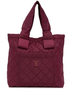 Marc Jacobs Bag Diamond Quilted Nylon Large Knot Tote Plum New $225 - Picture 1 of 10