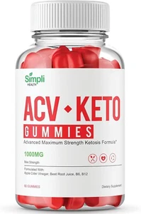 (1 Pack) Simpli Keto ACV Gummies Weight Loss - 60 Gummies - Picture 1 of 3