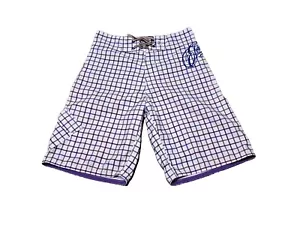 Element Board Shorts Men Size 28 Vintage Bathing Suit No Mesh Plaid - Picture 1 of 12