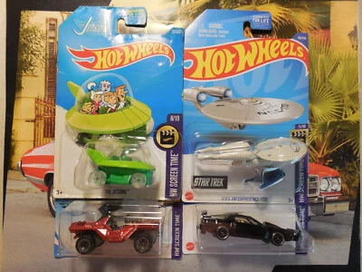 Hot Wheels screen time lot 4 Star Trek U.S.S. Enterprise NCC-1701 HALO KITT JETS - Image 1 of 4
