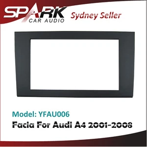 SP Double 2 DIN Facia Kit Panel Fascia Dash Plate For Audi A4 2001-2008 Black  - Picture 1 of 1