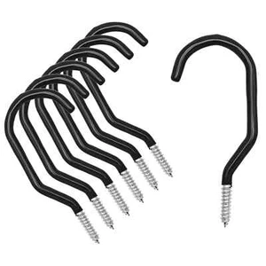 Bike Storage Hooks Wall Mounted Large Screw Ceiling Mount Black 6 Pcs - Picture 1 of 2
