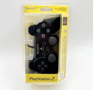 Sony PlayStation 2 PS2 DualShock 2 Black Controller OEM New In Box SEALED - Picture 1 of 9