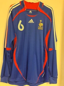 Maglia Makele #6 Francia Home Edizione Giocatore Mondiali 2006 Manica Lunga Taglia L - Foto 1 di 4