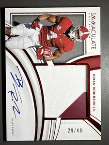 49ERS RB ROOKIE RPA SSP#29/49 AUTO 2022 BRIAN ROBINSON IMMACULATE RC PATCH - Picture 1 of 9